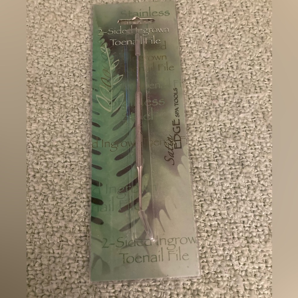 NEW In Packaging 2 Sided Ingrown Toenail File STAINLESS Steele Flat/Angeled